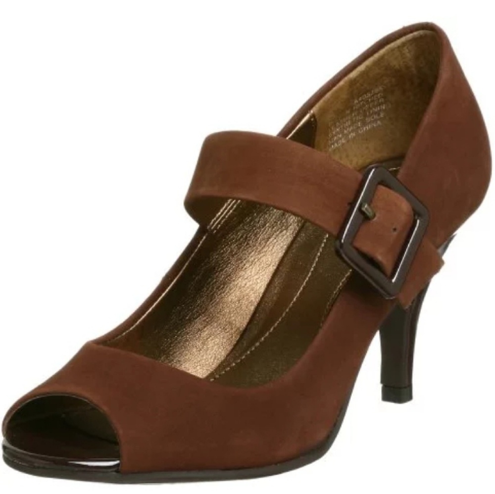 Kenneth Cole open toe leather Mary Jane's